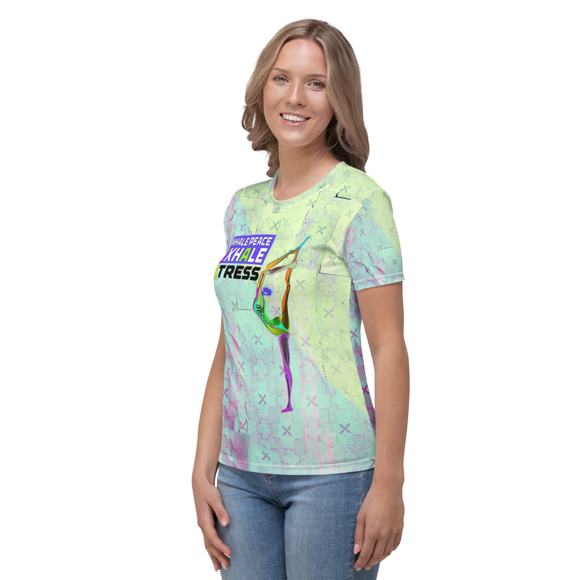 Stylish Radiant Triangle design on comfortable women's shirt.