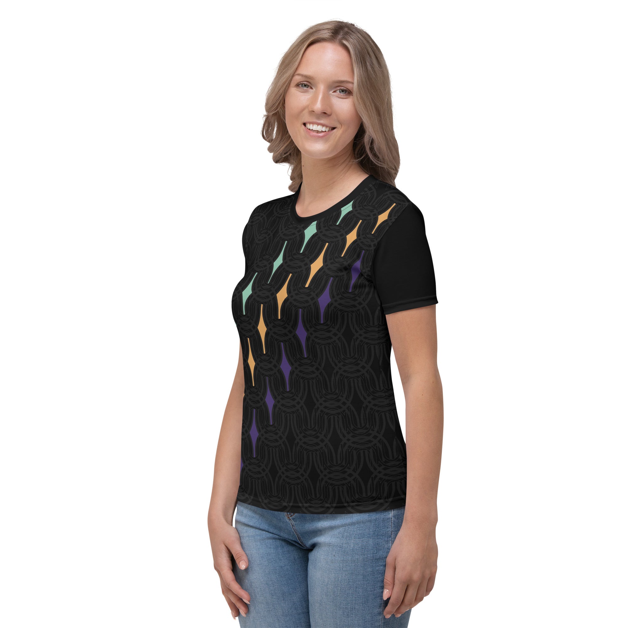 Floral Fantasy pattern on women's t-shirt