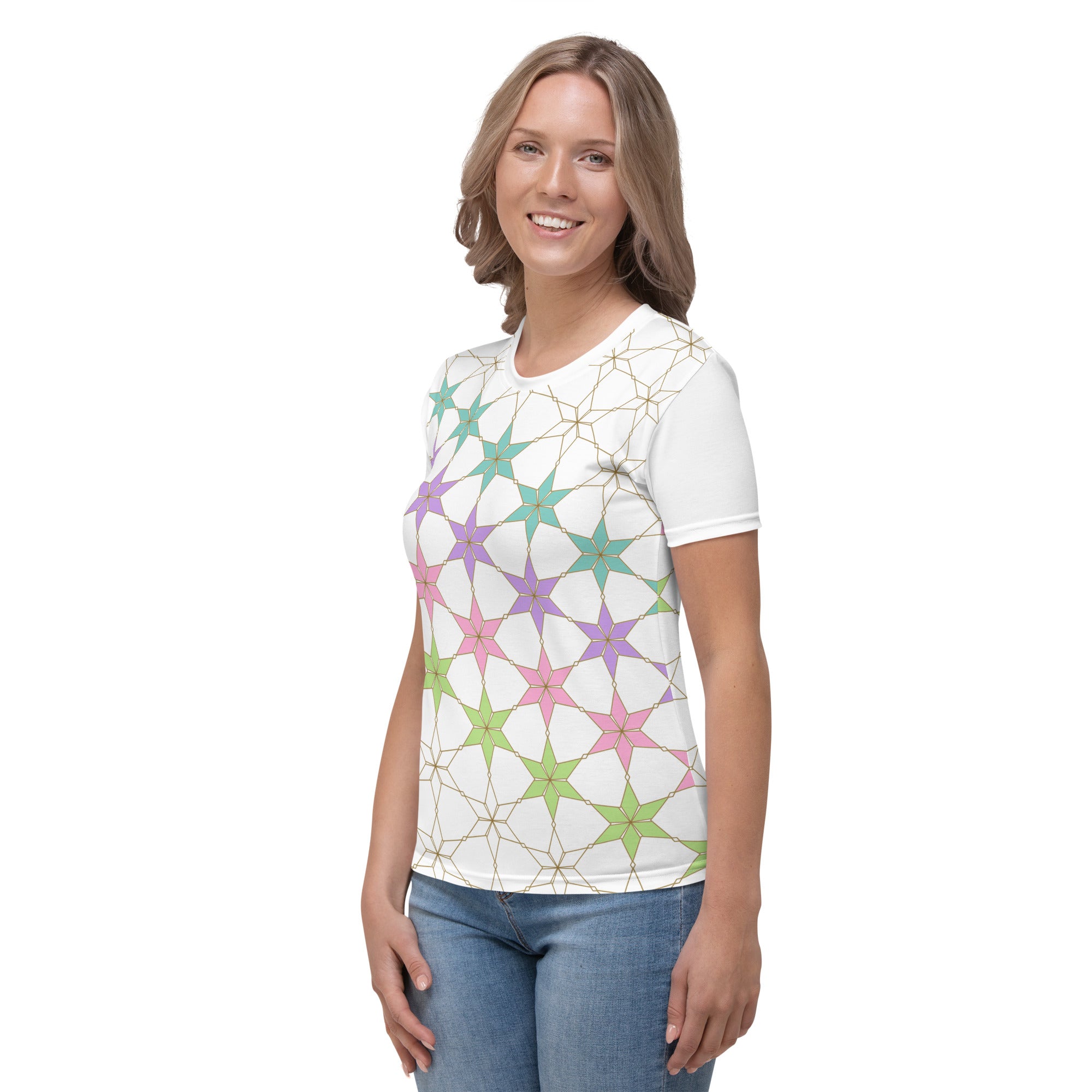 Close-up of Cosmic Energy Women's Tee fabric