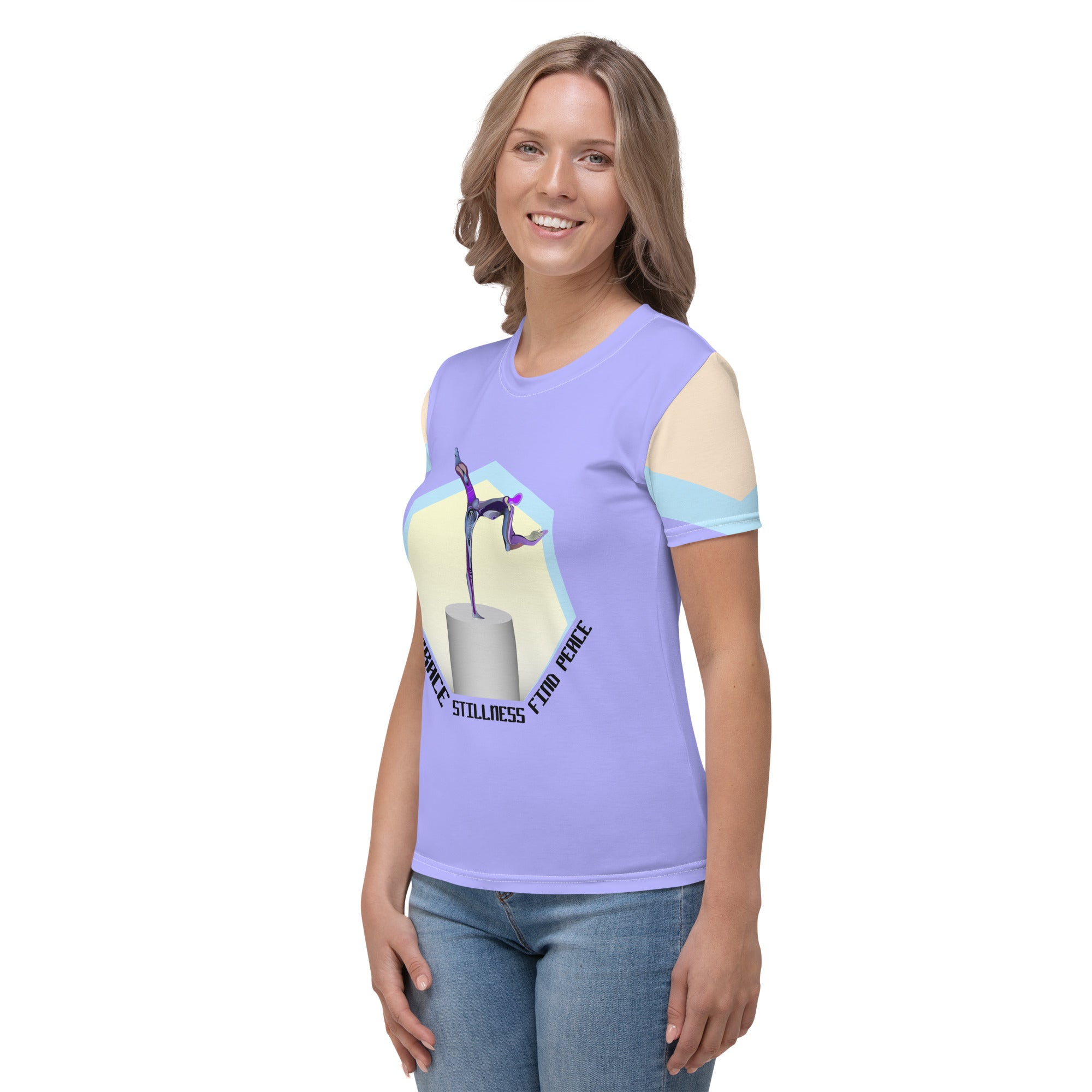 Women's crew neck t-shirt with chakra design.