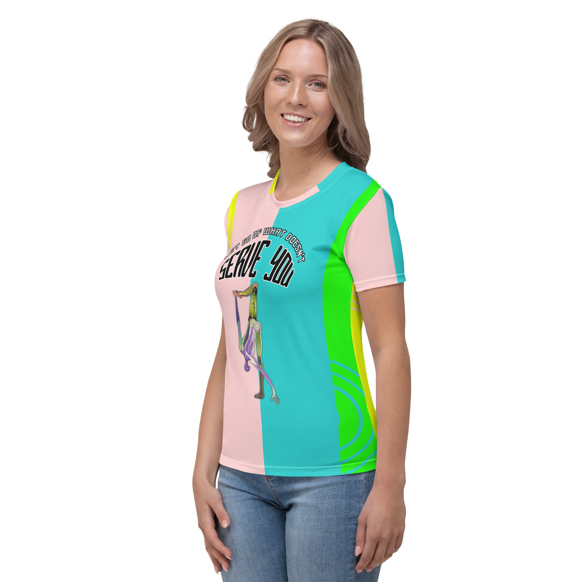 Front view of Yoga Blossom Women's Crew Neck T-Shirt.