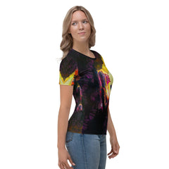 NS-970 women's t-shirt, back view on a plain background.