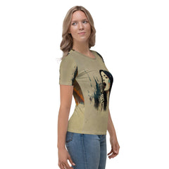 Back view of NS-990 women's t-shirt, showcasing fit and design.