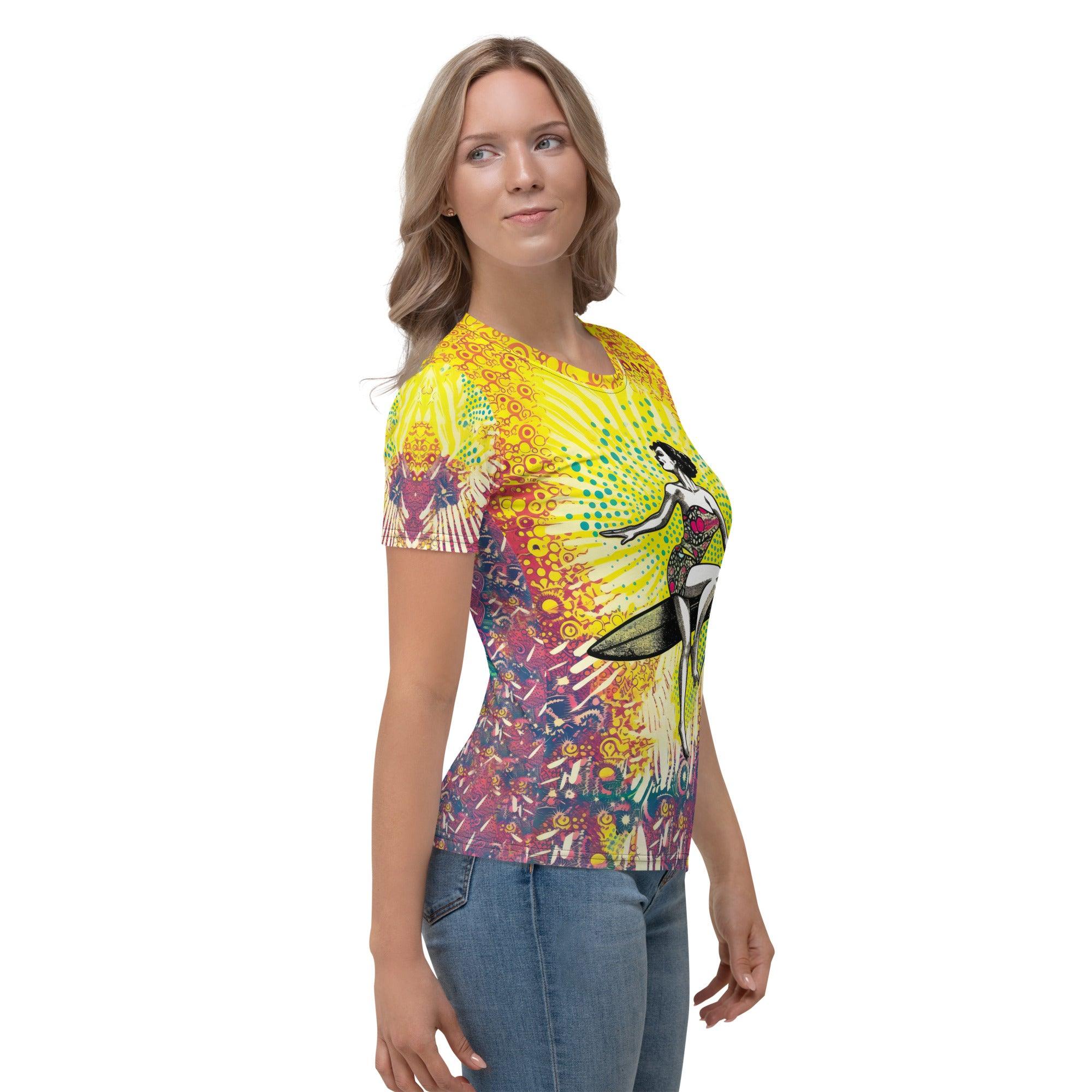 Elevate your casual look with the Surfing 1 13 Women's T-Shirt, inspired by the ocean waves.