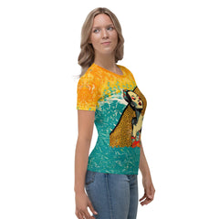 Sunset Surfer All-Over Print Women's Crew Neck T-Shirt Chase The Coastal Magic - Beyond T-shirts