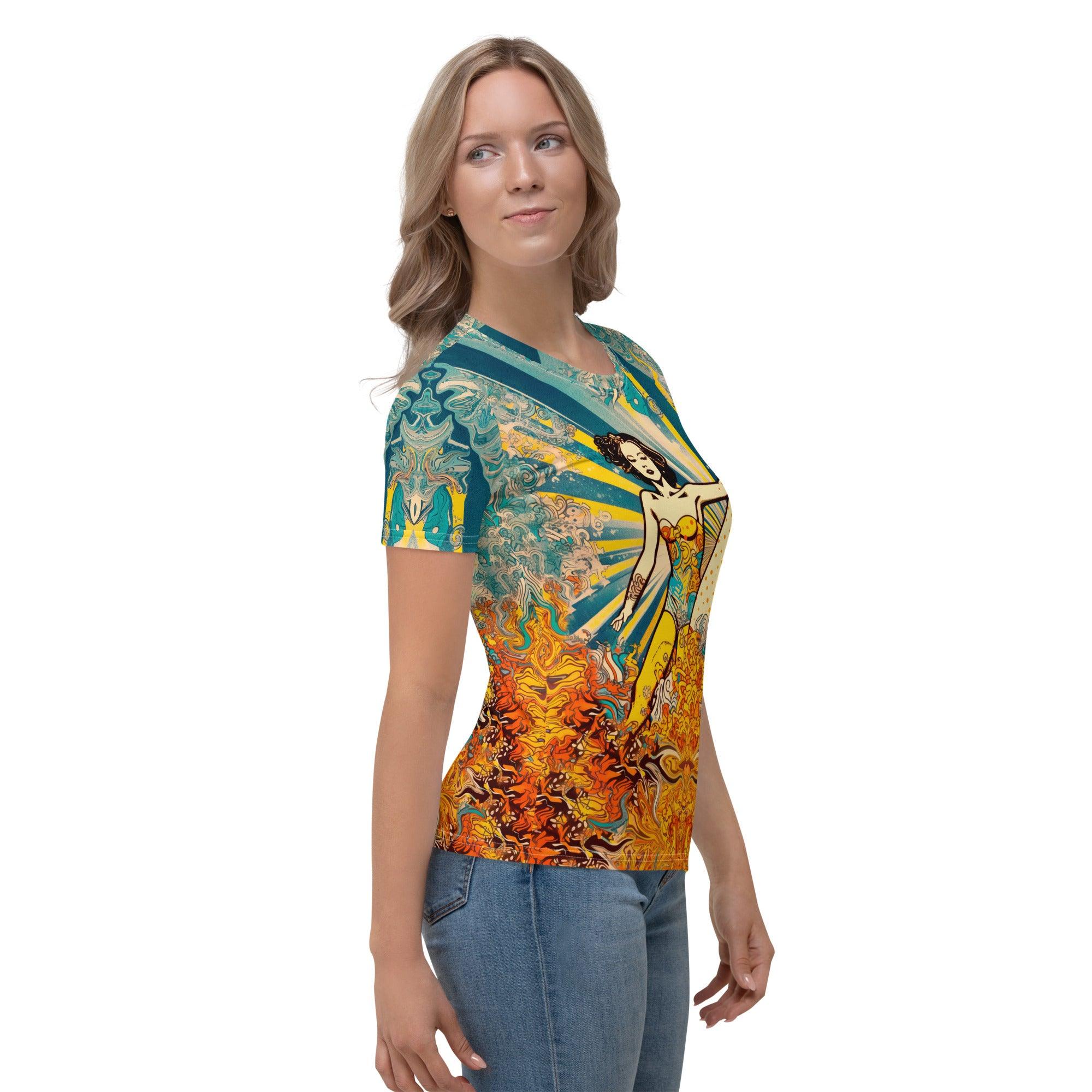 Seaside Serenity All-Over Print Women's Crew Neck T-Shirt Embrace Coastal Zen - Beyond T-shirts