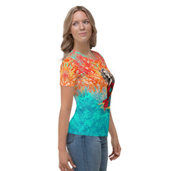 Tropical Dreams All-Over Print Women's Crew Neck T-Shirt Dive Into Paradise - Beyond T-shirts