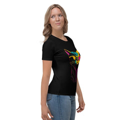 Cat's Serenade Women's All-Over Print Crew Neck T-Shirt - Beyond T-shirts