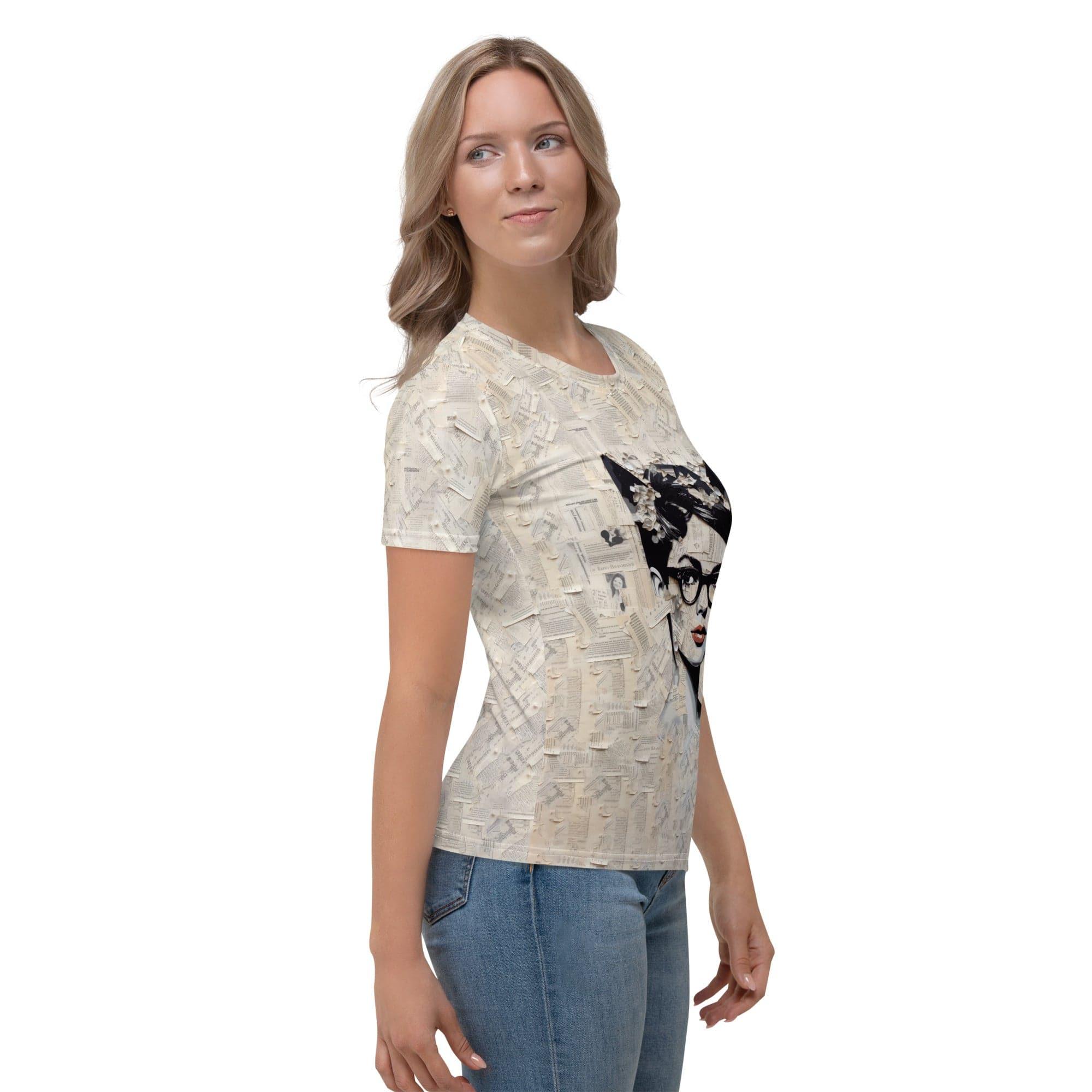 Melodic Canvas Women's All-Over Print Crew Neck T-Shirt - Beyond T-shirts