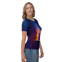 Groovy Vibes All-Over Print Women's Crew Neck T-Shirt - Beyond T-shirts