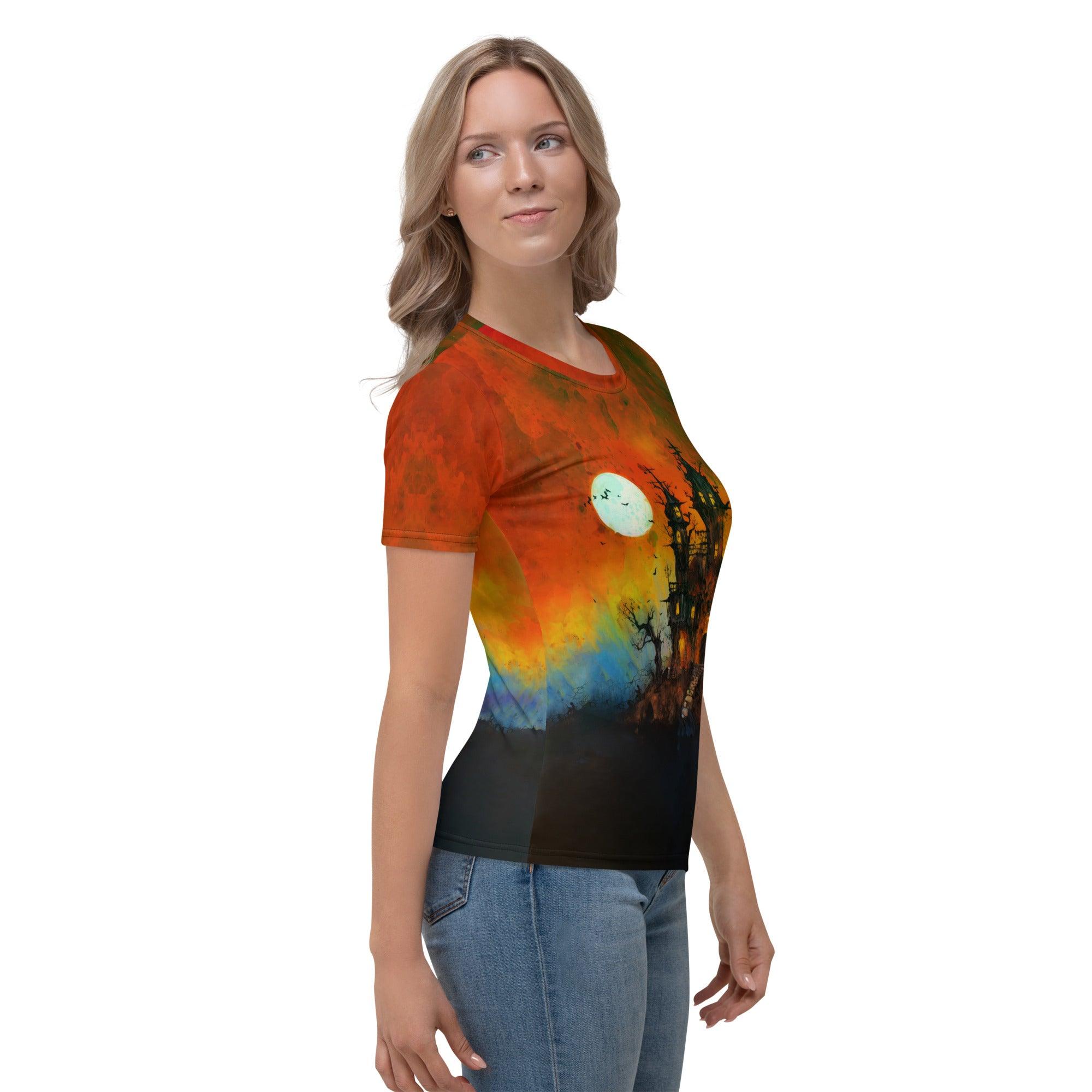 Mummy Mayhem All-Over Print Halloween Women's Crew Neck T-Shirt - Beyond T-shirts