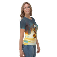 Ghosts And Ghouls All-Over Print Halloween Women's Crew Neck T-Shirt - Beyond T-shirts