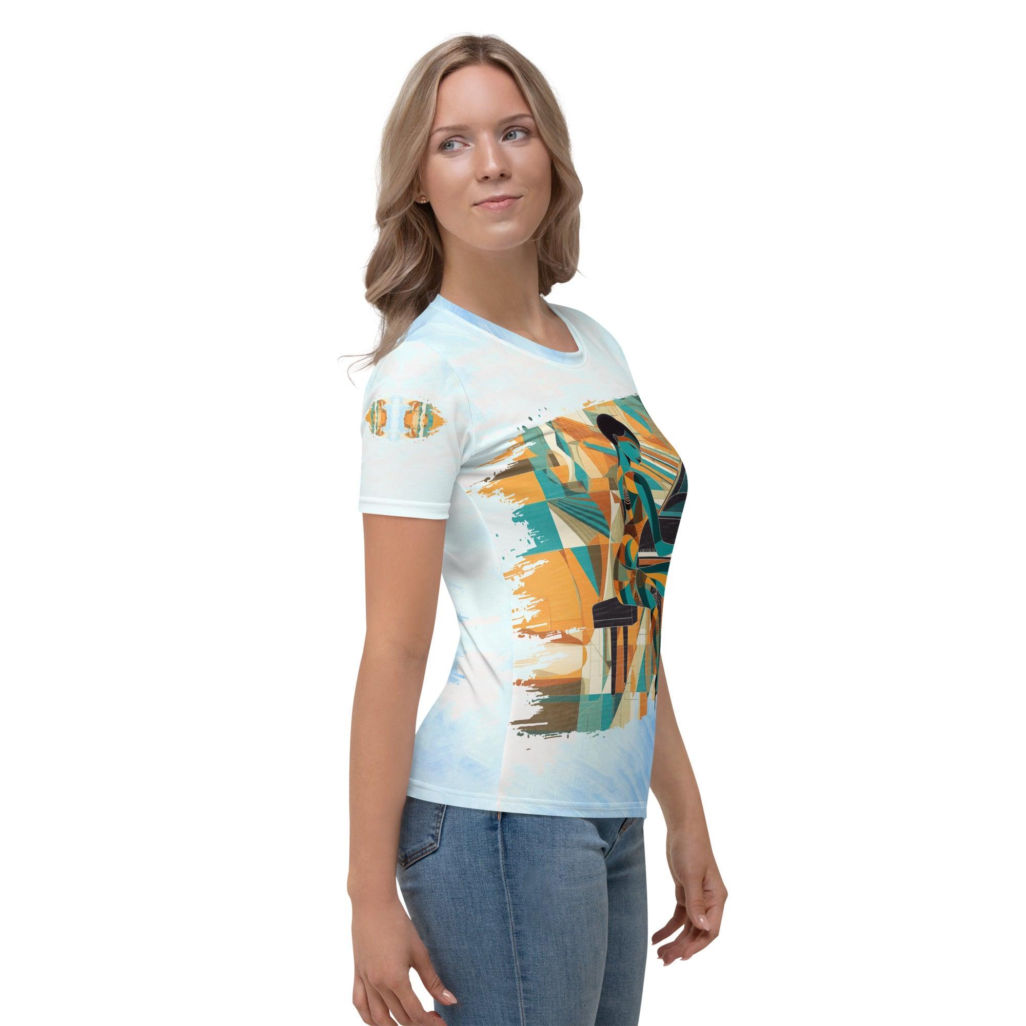 Vinyl Vibes All-Over Print Women's Crew Neck T-Shirt - Beyond T-shirts