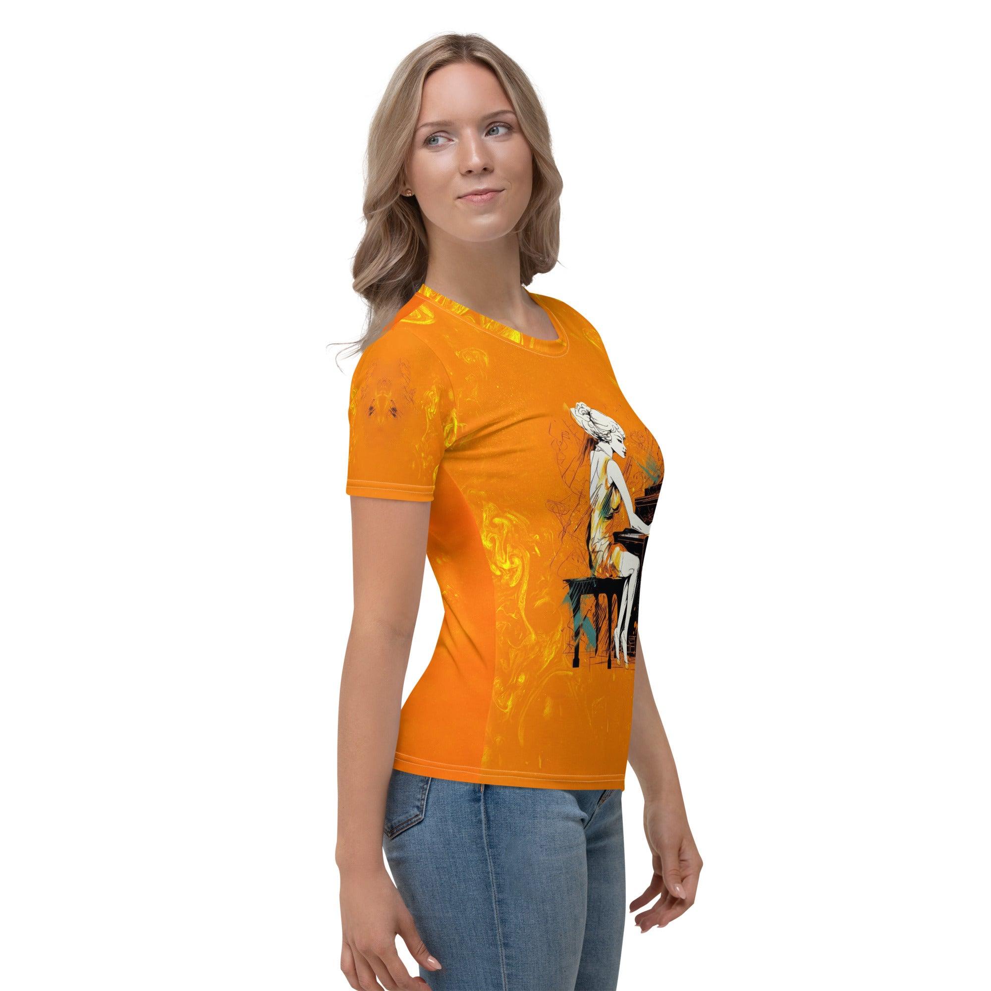 Acoustic Serenity All-Over Print Women's Crew Neck T-Shirt - Beyond T-shirts