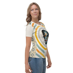 Elegance in Abstraction: Abstract Women Painting Crew Neck - Beyond T-shirts