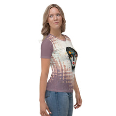 Empowering Expressions in Abstraction: Women's Crew Neck - Beyond T-shirts