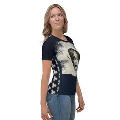 Abstract Goddesses in Harmony: Women's Art Crew Neck - Beyond T-shirts