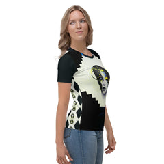 Abstract Grace Unveiled: Women's Crew Neck - Beyond T-shirts