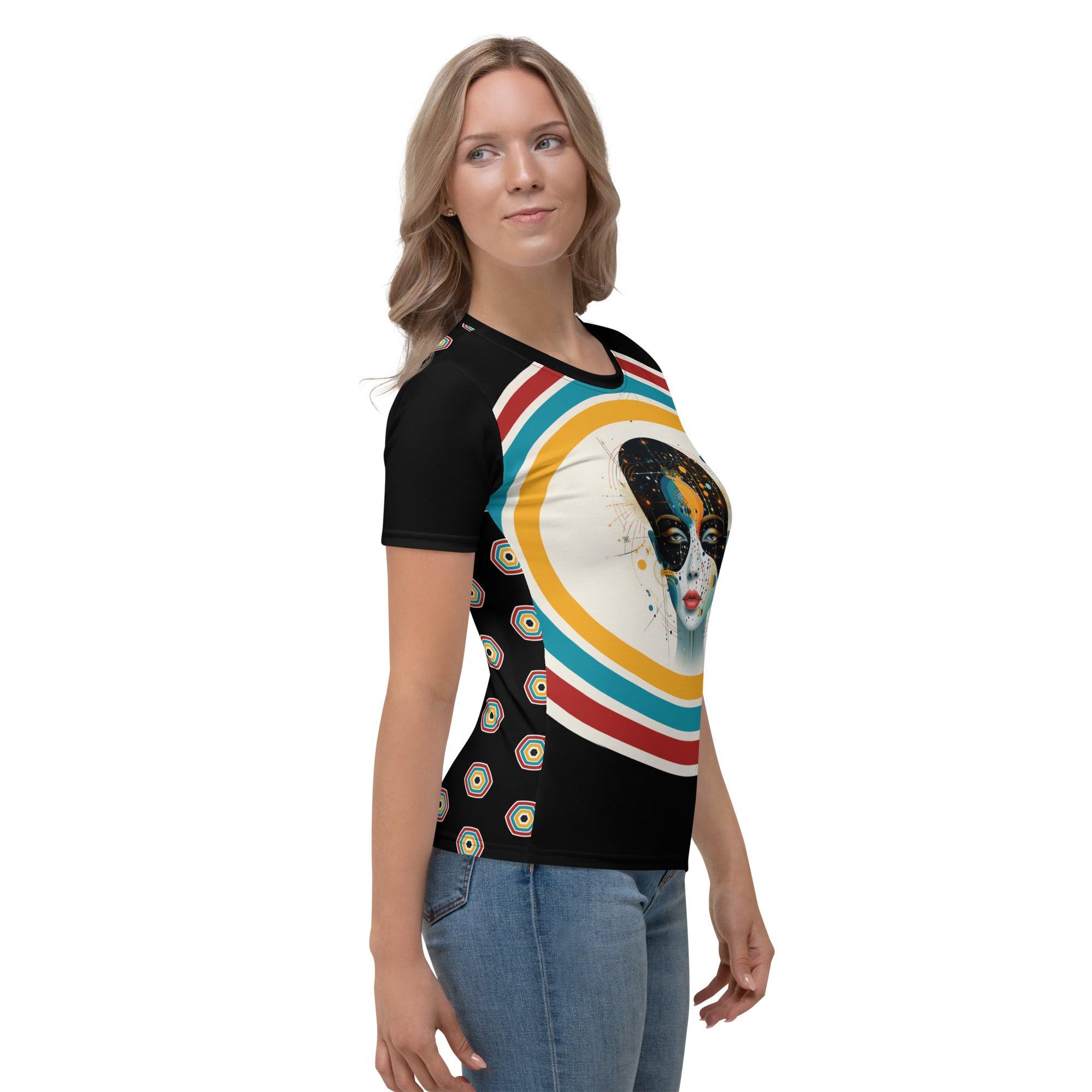 Elegance in Abstraction: Women's Crew Neck - Beyond T-shirts