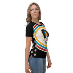 Elegance in Abstraction: Women's Crew Neck - Beyond T-shirts