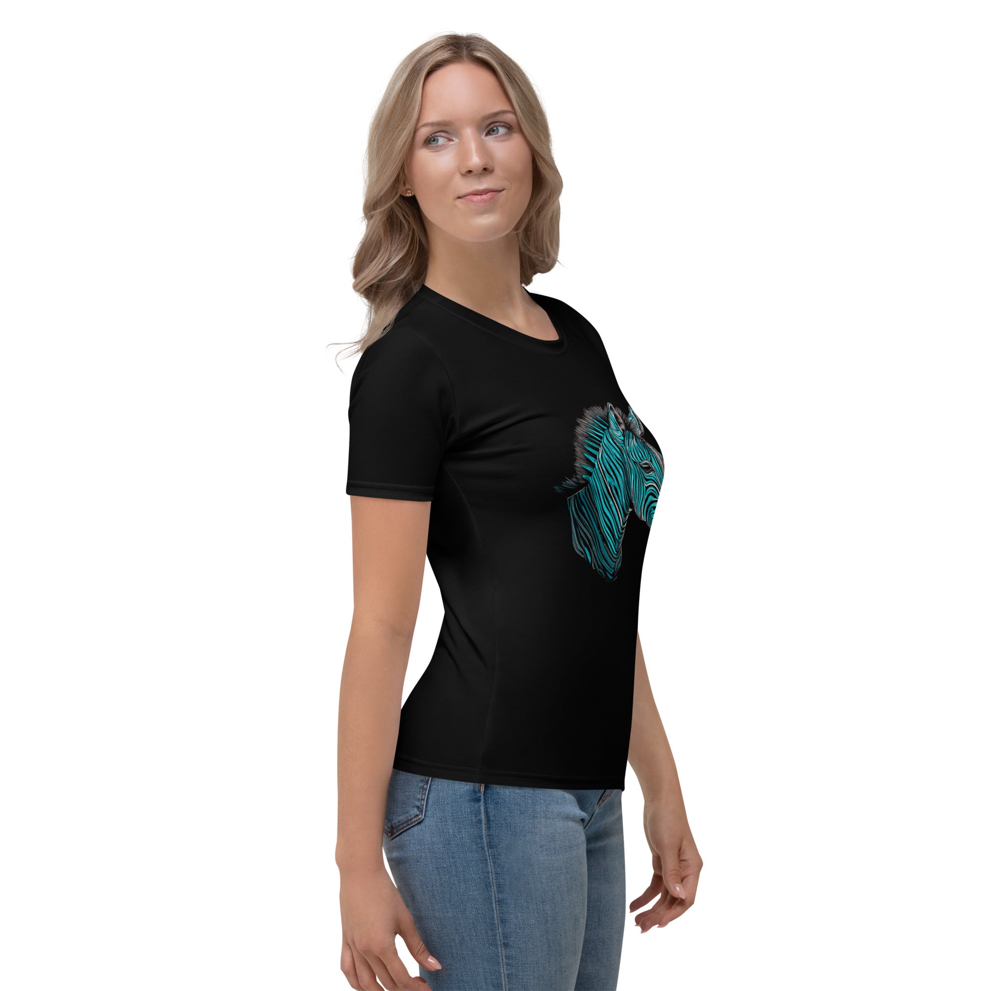 Whimsical Whale Waves Crew Neck T-Shirt