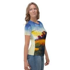 Serene Sunset Landscape Women's Crew Neck T-Shirt