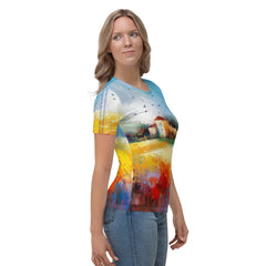 Tranquil Lakeside Retreat Women's Crew Neck T-Shirt