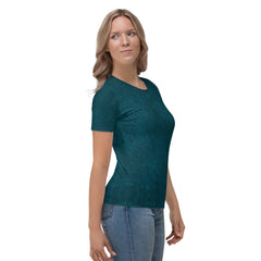 Metallic Elegance Women's Crew Neck T-Shirt