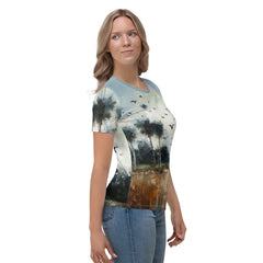 Serene Mountain View Women's Crew Neck T-Shirt