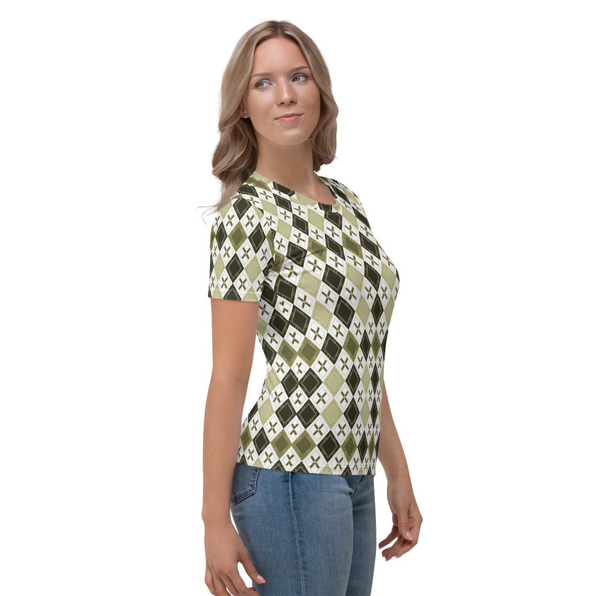 Diamond Dazzler All-Over Print Women's Crew Neck T-Shirt
