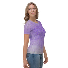 Jacquard Jet Texture Women's Crew Neck T-Shirt