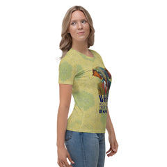 Laid-Back Sloth Beach Lounger All-Over Print Women's Crew Neck T-Shirt