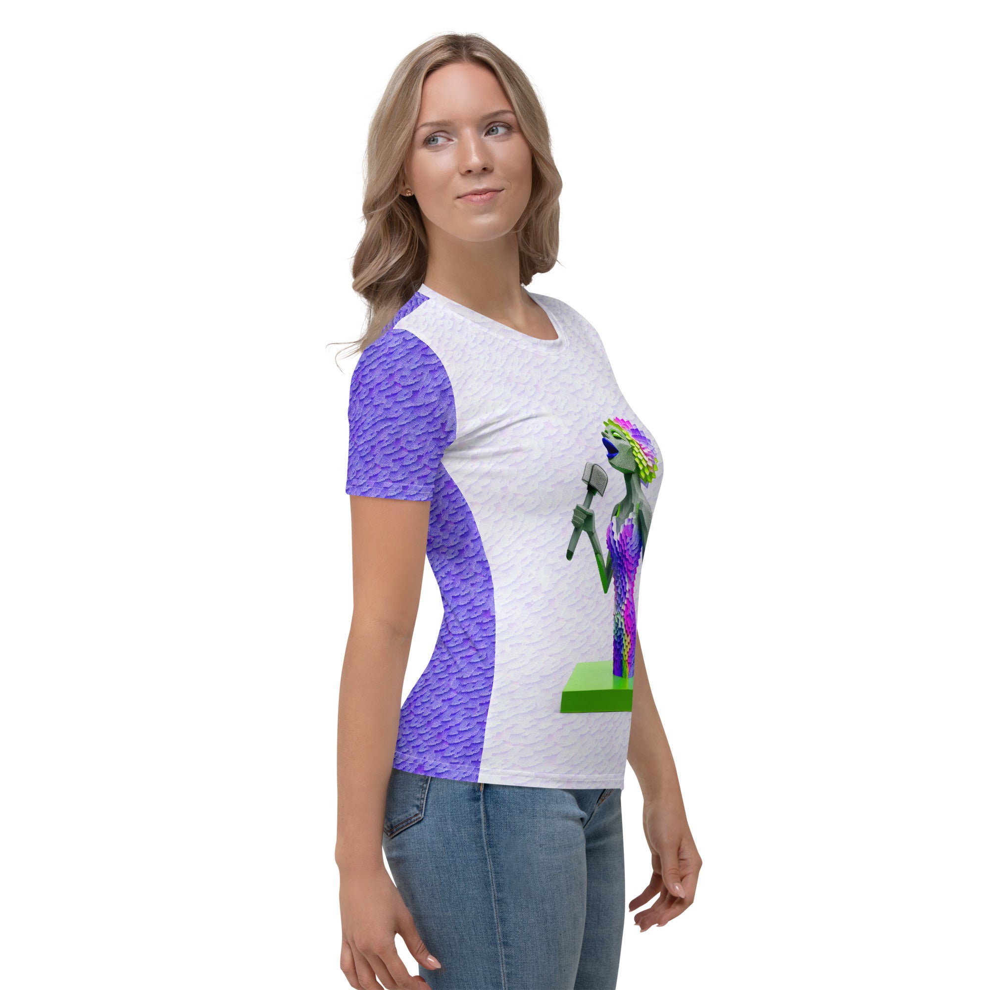 Back view of Jazz Fusion women's crew neck t-shirt