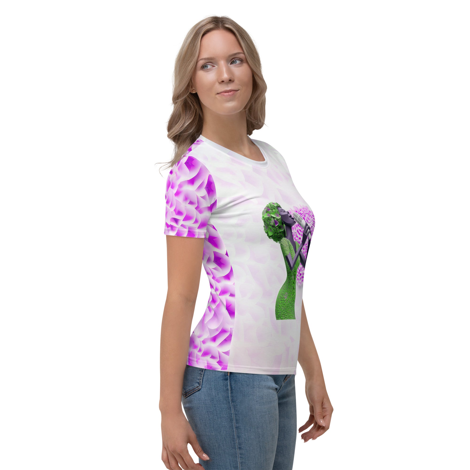 Colorful and Bold Women's Pop Art T-Shirt Front View