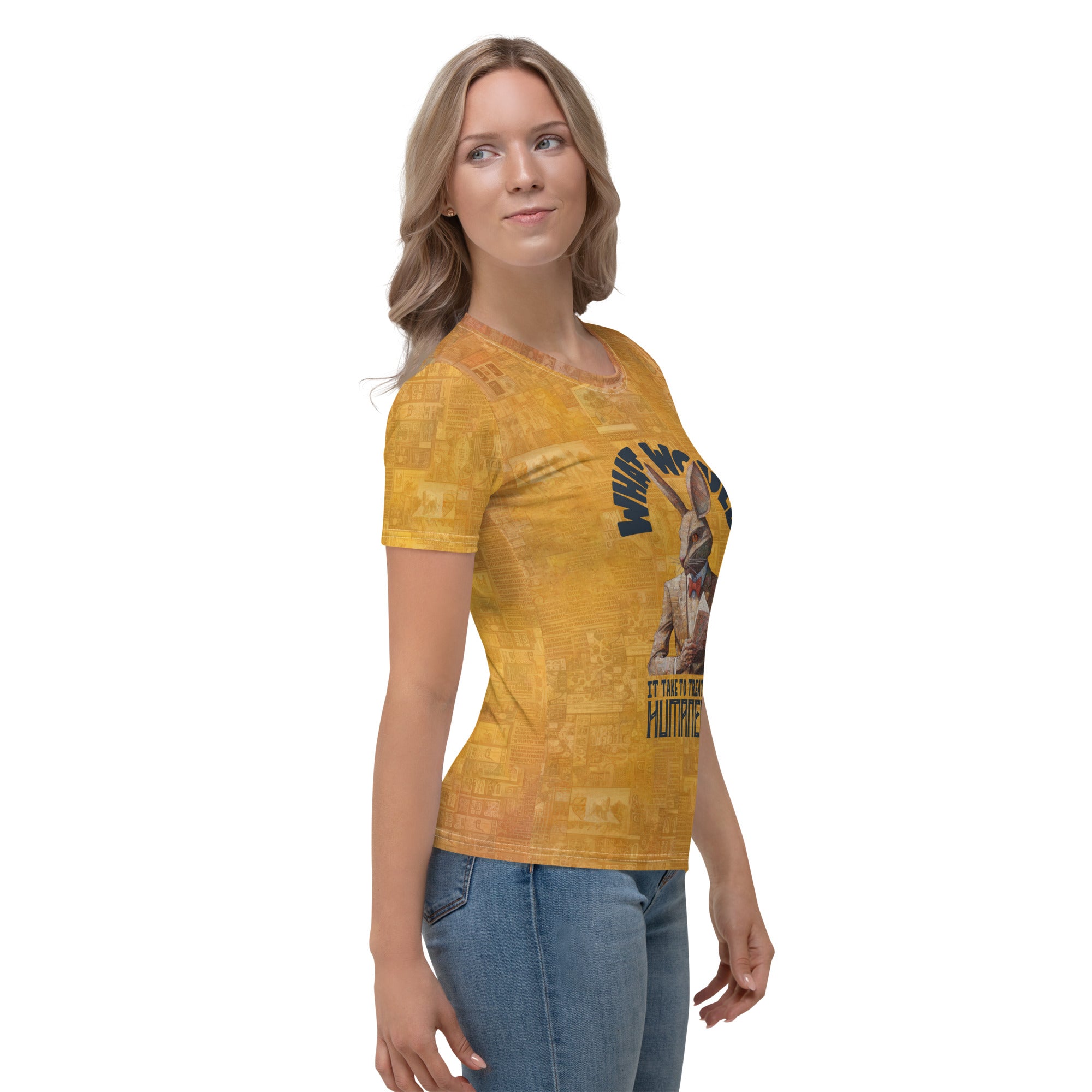 Curious Koala Women's T-Shirt in soft fabric, front view.