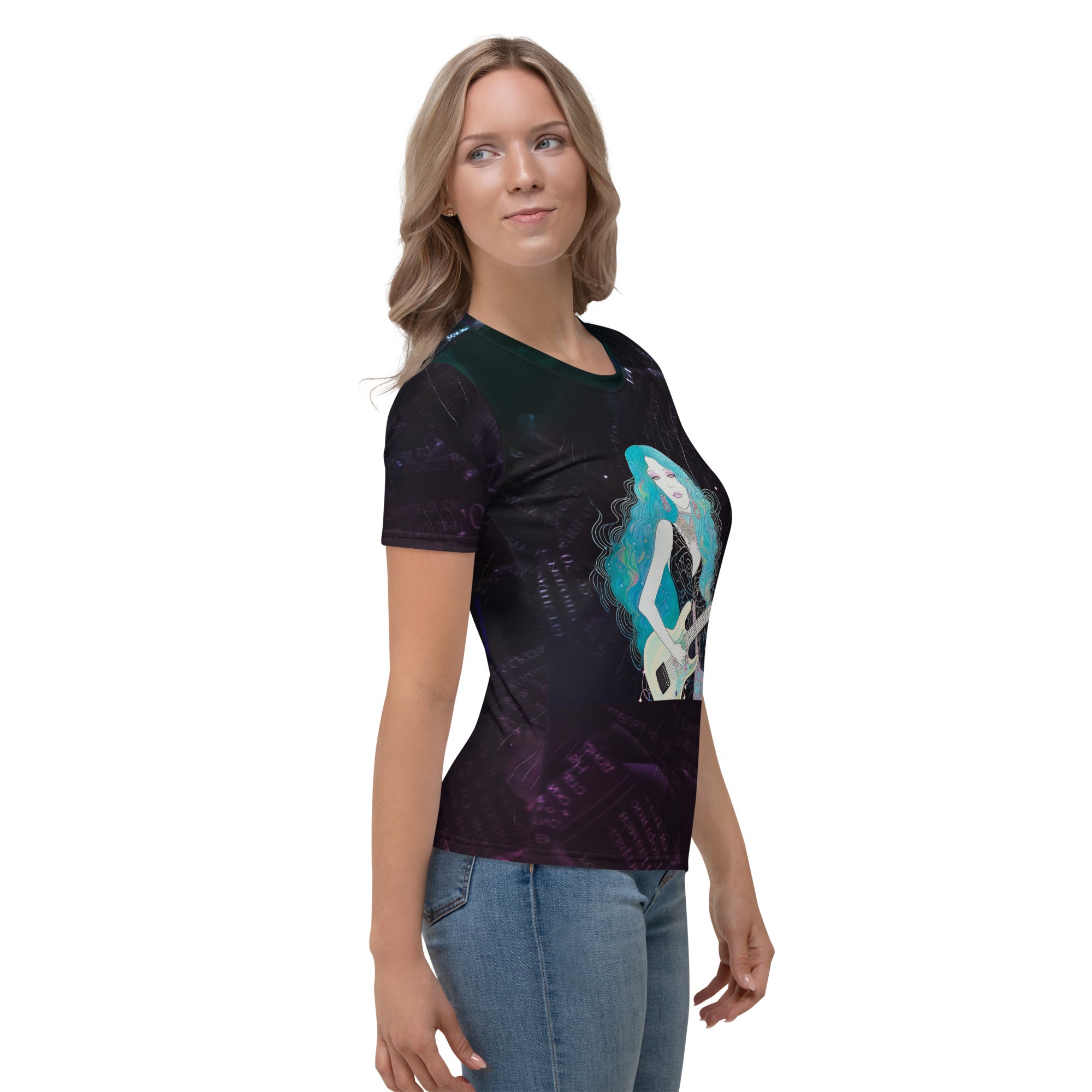 Trendy women's T-Shirt with Neon Pop Explosion design.