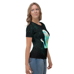 Women's Fashion T-Shirt in Crew Neck Style Side View