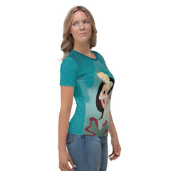 Back view of Floral Harmony Women's Crewneck Tee