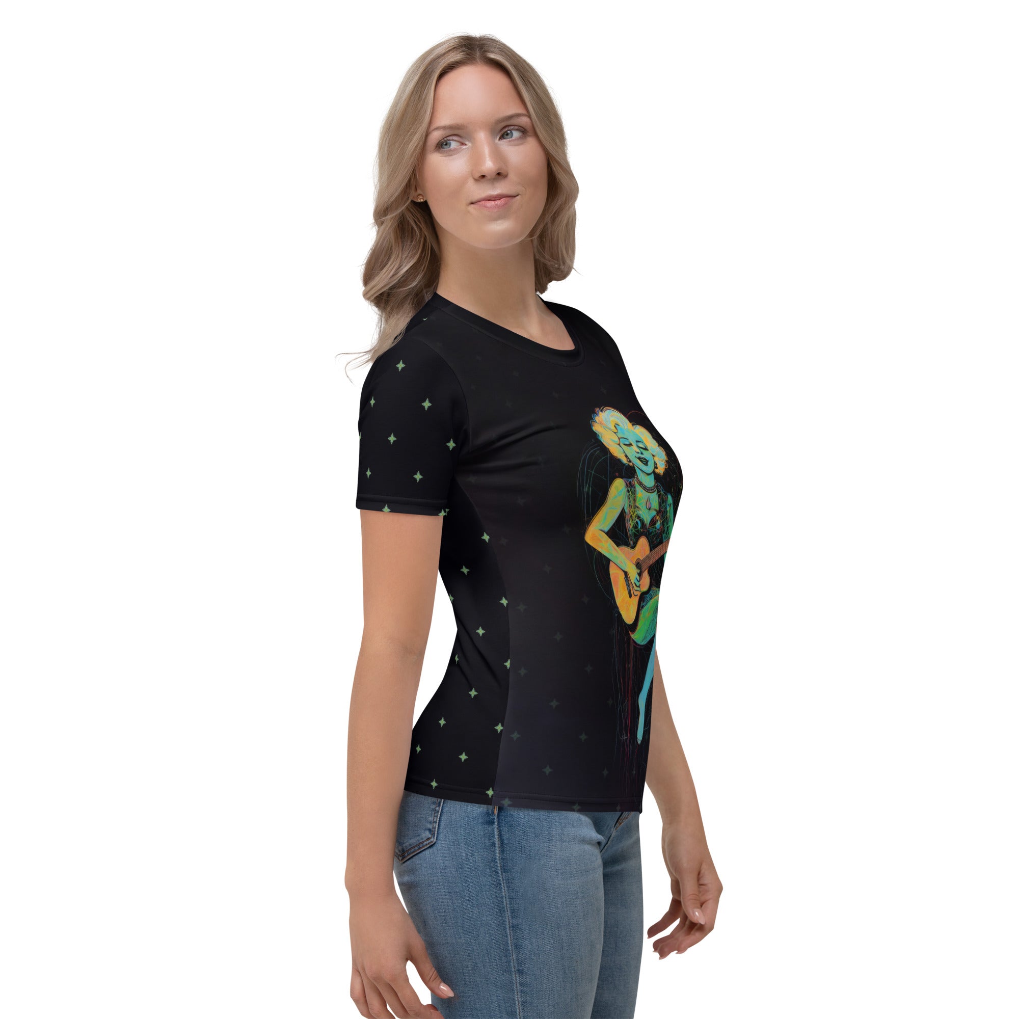 Garden Goddess Women's Crewneck Tee - Close-Up of Design