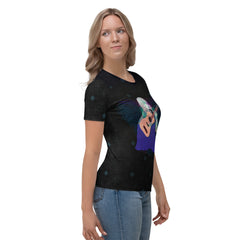 Comfortable crewneck tee for women featuring meadow dreams theme