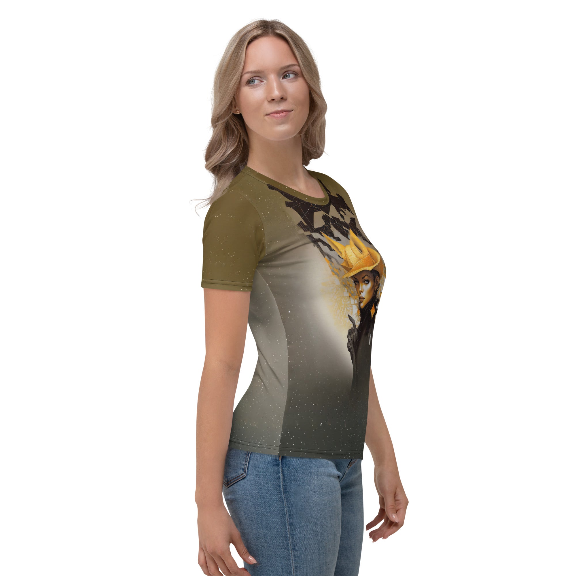 Stylish Women's T-Shirt showcasing the beauty of the Aurora Borealis