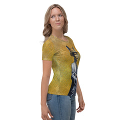 Celestial Symphony Women's Crew Neck T-Shirt - Detail of fabric texture