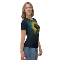 Close-up of Limitless Horizon Women's T-Shirt featuring premium fabric texture