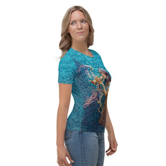 Stylish Women's T-Shirt Featuring Deer Silhouette.