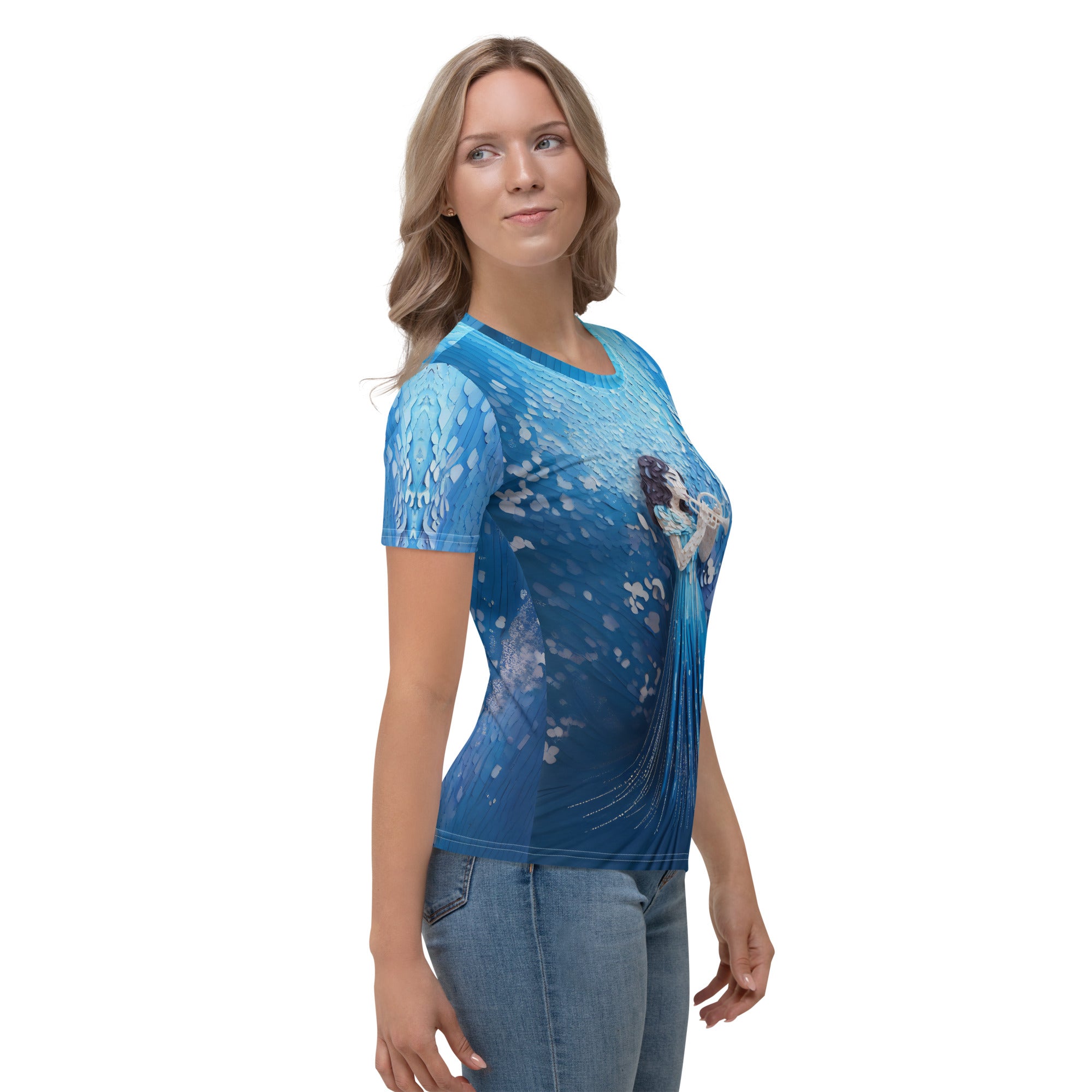 Stylish Women's T-Shirt Featuring Sailing Ship.