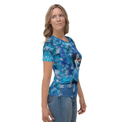 Floral Whisper T-Shirt for Women - Cherry Blossom Theme.