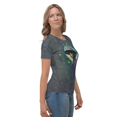 Sophisticated Beyond Style crew neck for women with ethereal design.