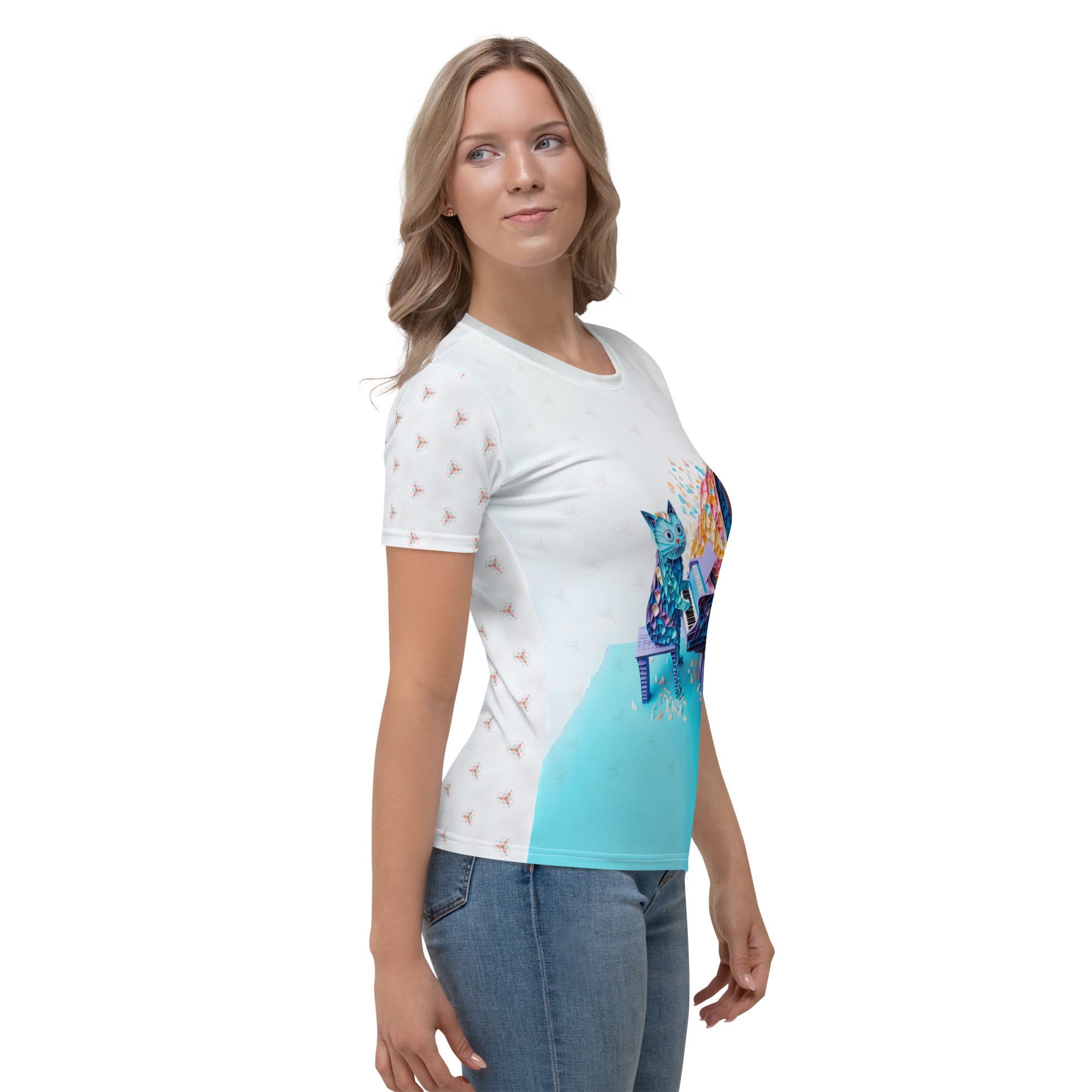 Elegant peacock design on Ethereal Peacock Splendor T-Shirt.