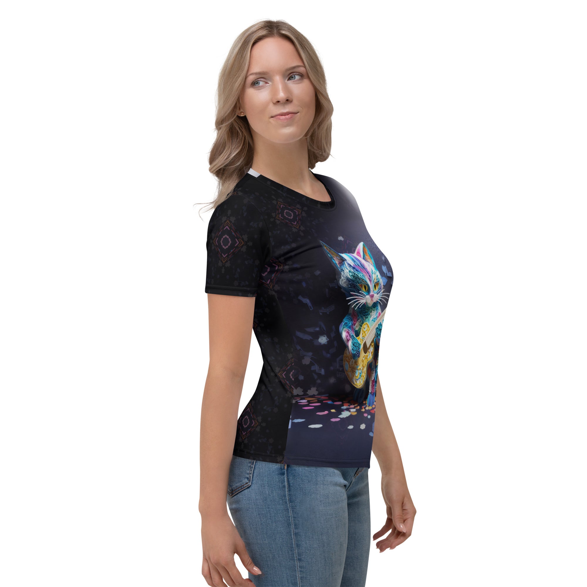 Stylish fall-themed Autumn Leaves Whisper women's t-shirt.