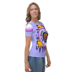 Back view of Sunrise Stretch Women's Crew Neck T-Shirt.